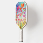 Raquette De Pickleball Ballons Coeur d'aquarelle mignonne Monogramme mode (Gauche)