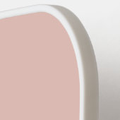 Raquette De Pickleball Bande blanche rose Simple Monogramme moderne (Détail gauche)