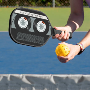 Raquette De Pickleball Bande Casette Retro texte personnalisé