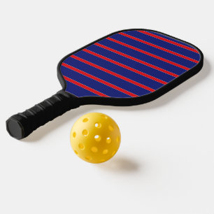 Raquette De Pickleball Bande rouge et blanche sur bleu marine