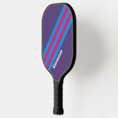 Raquette De Pickleball Bandes de raisins électriques rétro avec nom (Gauche)