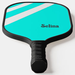 Raquette De Pickleball Bandes diagonales blanches sur la pagaie bleue