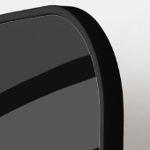 Raquette De Pickleball Bandes d'onde minimes et nuances de nom de noir et (Détail gauche)