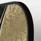 Raquette De Pickleball Bandes dynamiques noir et or Damas (Détail gauche)