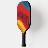Raquette De Pickleball Bandes ondulées en couleurs primaires avec texture (Gauche)