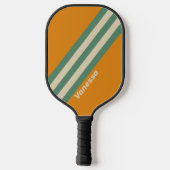 Raquette De Pickleball Bandes orange rétro avec nom (Verso)
