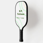 Raquette De Pickleball Bandes orange vertes ajouter le nom message texte  (Gauche)