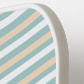 Raquette De Pickleball Bandes pastel bleues, blanches et bleues (Détail gauche)