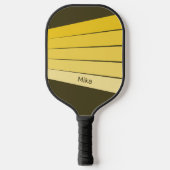 Raquette De Pickleball Bandes rétro Couleurs monochromatiques jaunes (Recto)