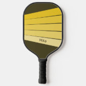 Raquette De Pickleball Bandes rétro Couleurs monochromatiques jaunes (Verso)