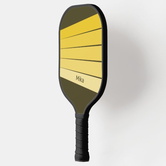 Raquette De Pickleball Bandes rétro Couleurs monochromatiques jaunes (Gauche)