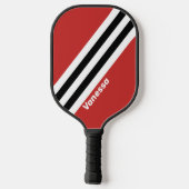 Raquette De Pickleball Bandes urbaines rétro Zebra avec nom (Verso)