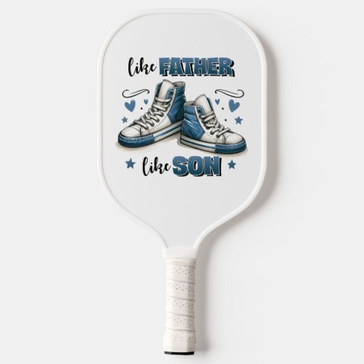 Raquette De Pickleball Baskets Bleus Comme Père, Comme Fils (Verso)