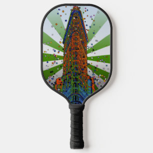 Raquette De Pickleball Bâtiment Flatiron - Rayons verts et blancs