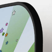 Raquette De Pickleball Bâtiment Flatiron - Rayons verts et blancs (Détail gauche)