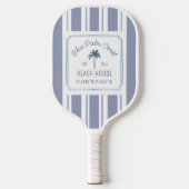 Raquette De Pickleball Beach House Blue Stripes Coastal Farmhouse (Recto)