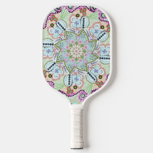 Raquette De Pickleball Beau Jardin Doily Mandala Art