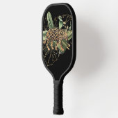 RAQUETTE DE PICKLEBALL BEAU LEOPARD ART AVEC FEUILLES TROPICAUX (Gauche)