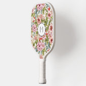 Raquette De Pickleball Beau motif floral rose (Gauche)