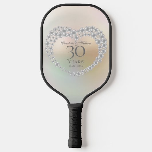 Raquette De Pickleball Beau Pearl 30e anniversaire de Mariage (Verso)