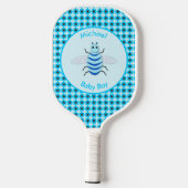 Raquette De Pickleball Bébé Bleu mignon Bee Bee Personnalisé (Verso)