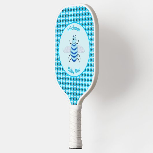 Raquette De Pickleball Bébé Bleu mignon Bee Bee Personnalisé (Gauche)
