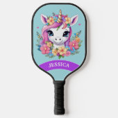 Raquette De Pickleball Bébé magique licorne avec fleurs (Recto)