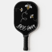 Raquette De Pickleball Bee Happy mignonne Jaune et Noir moderne (Verso)