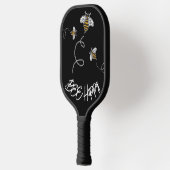 Raquette De Pickleball Bee Happy mignonne Jaune et Noir moderne (Gauche)
