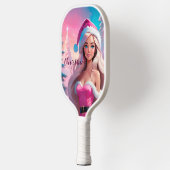 Raquette De Pickleball Belle fille de Noël rose 01 (Gauche)