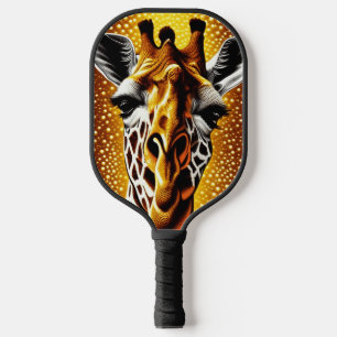 Raquette De Pickleball Belle Giraffe sur une Parties scintillant Arrière 