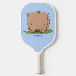 Raquette De Pickleball Belle illustration de dessin animé de bébé wombat