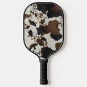 Raquette De Pickleball Belle vache Brown Imprimer Faux Suede Look (Recto)
