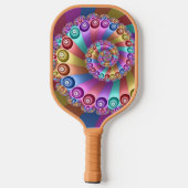 Raquette De Pickleball Belles couleurs arc-en-ciel Art fractal Abstrait (Verso)