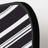 Raquette De Pickleball Belles rayures blanches noires (Détail gauche)