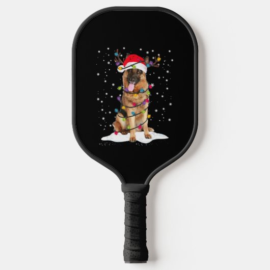 Raquette De Pickleball Berger allemand sapin de Noël Pyjama Chien clair (Recto)