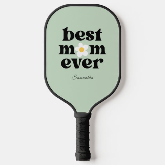 Raquette De Pickleball Best Mom Ever Personalized Sage Green (Recto)