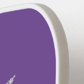 Raquette De Pickleball Beurre Diamant Blanc, Nom Du Script, Violet (Détail gauche)