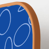 Raquette De Pickleball Bi-plan rouge Boucles Cercles bleues (Détail gauche)