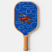 Raquette De Pickleball Bi-plan rouge Boucles Cercles bleues (Verso)