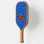 Raquette De Pickleball Bi-plan rouge Boucles Cercles bleues (Gauche)