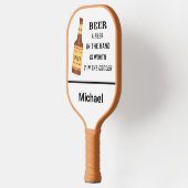 Raquette De Pickleball Bière Drôle Dire Bière en main Nom Personnalisé (Gauche)