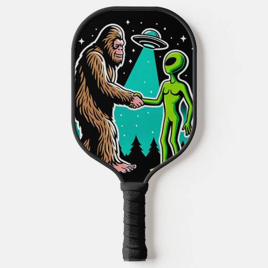 Raquette De Pickleball Bigfoot rencontre un Alien (Recto)