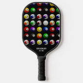 Raquette De Pickleball Billard billard billard Motif noir (Recto)
