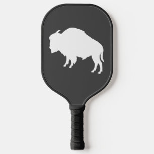 Raquette De Pickleball Bison blanc Silhouette animal sauvage