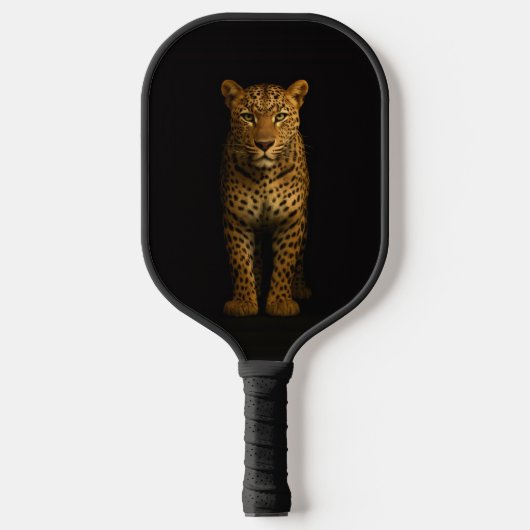 Raquette de Pickleball Black 4 Luxe, Léopard Majes (Recto)