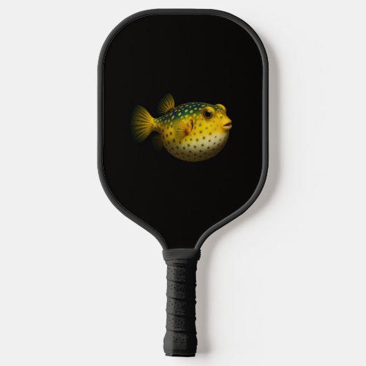Raquette De Pickleball Black 4 Luxe Pickleball Paddle, Yellow Putterfish (Verso)