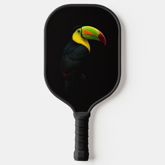 Raquette de Pickleball Black 4 Luxe, Toucan à Bec (Verso)