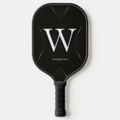 Raquette De Pickleball Black Abstract Custom Text Name (Recto)