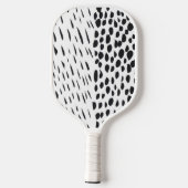 Raquette De Pickleball Black And White Shapes Pattern (Verso)
